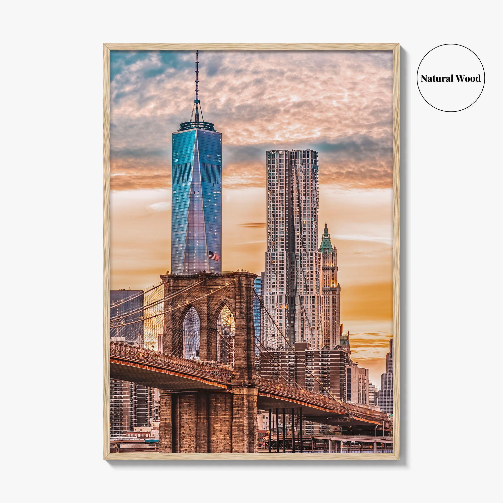 New York City Skyline Fine Art Photo Print, Brooklyn Bridge, NY, Wall Art