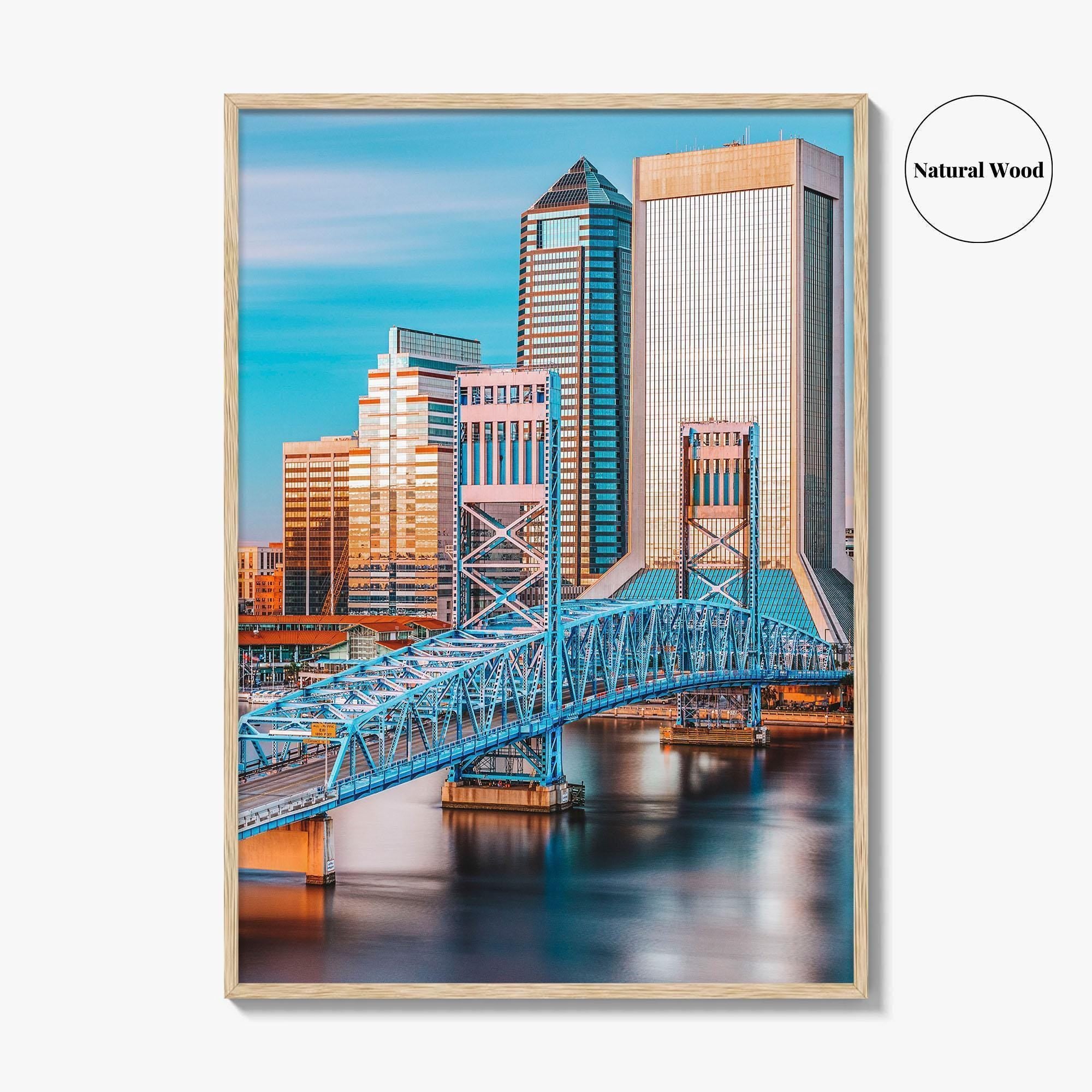 Jacksonville Skyline Fine Art Photo Print, Florida Downtown, USA Wall Decor Poster