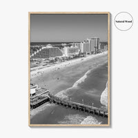 Daytona Beach Black and White Fine Art Photo Print, Florida USA Wall Poster