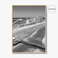 Daytona Beach Black and White Fine Art Photo Print, Florida USA Wall Poster