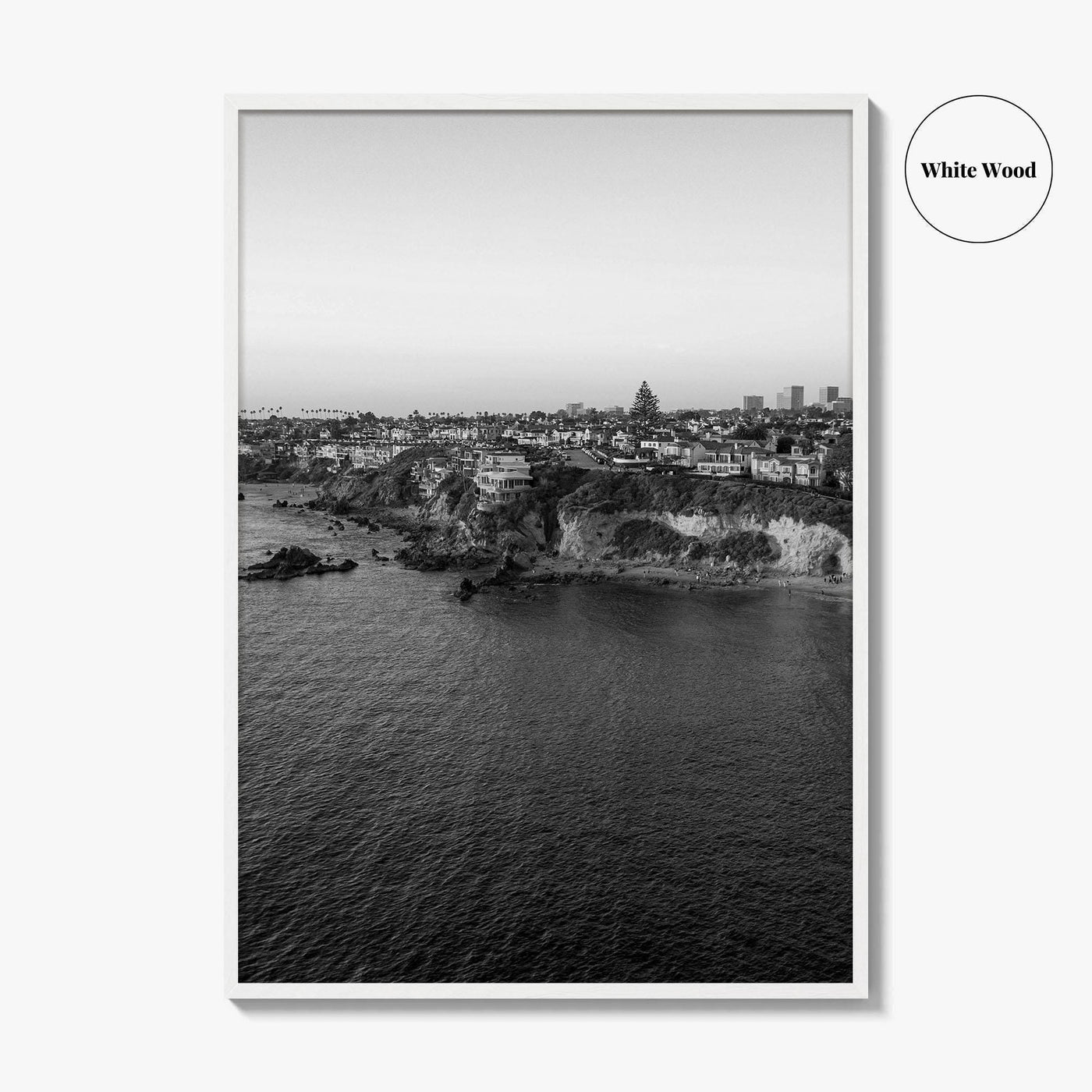 Newport Beach Black and White Fine Art Photo Print, Corona Del Mar California Poster