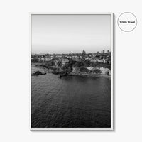 Newport Beach Black and White Fine Art Photo Print, Corona Del Mar California Poster