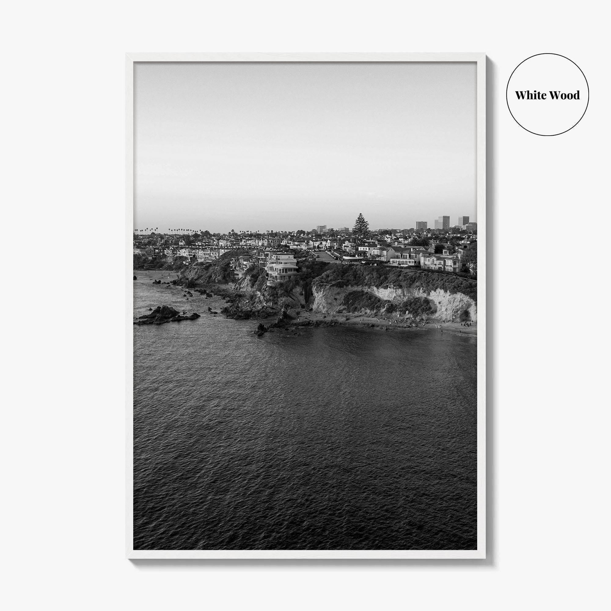 Newport Beach Black and White Fine Art Photo Print, Corona Del Mar California Poster