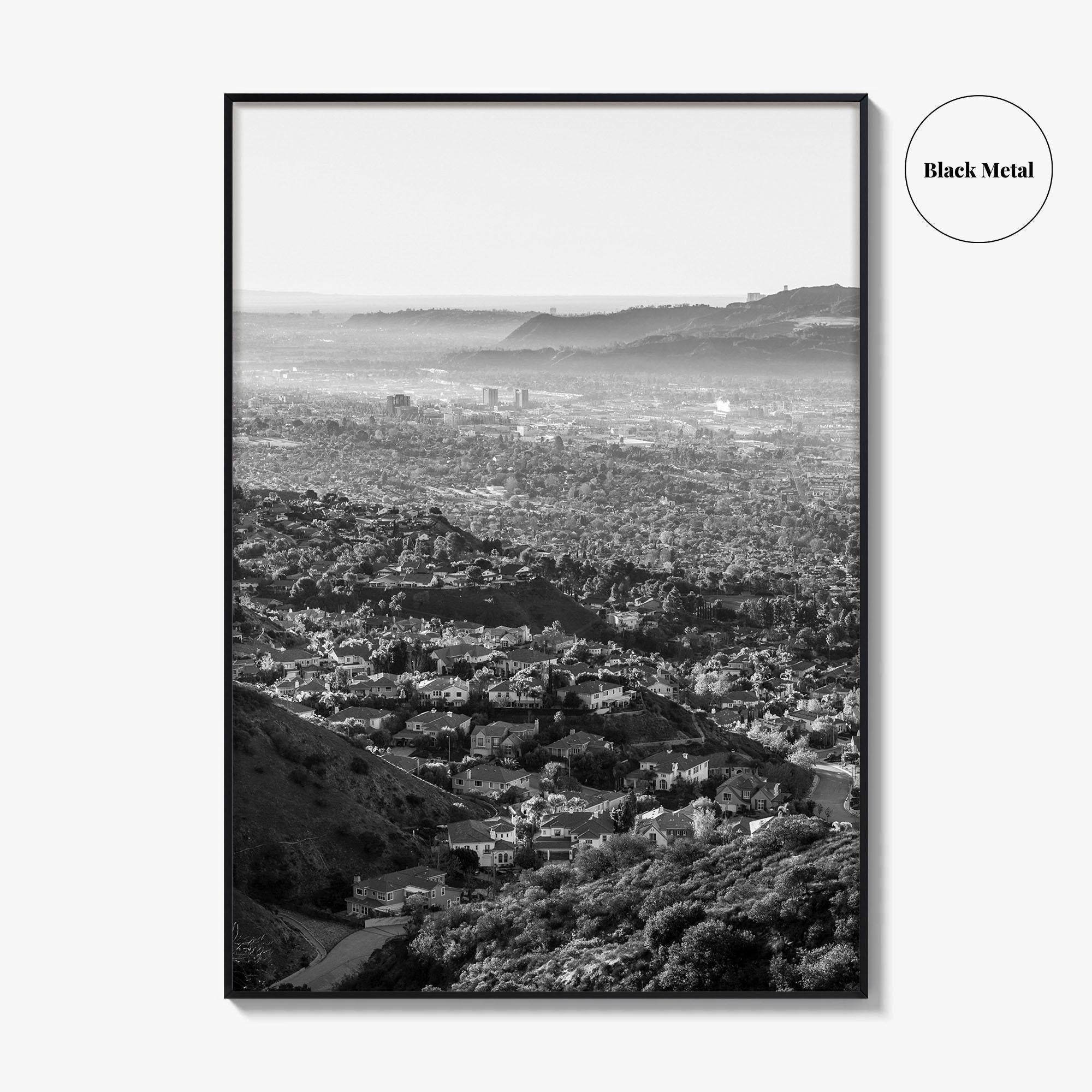 Burbank Skyline Black and White Fine Art Photo Print, Los Angeles, California Poster