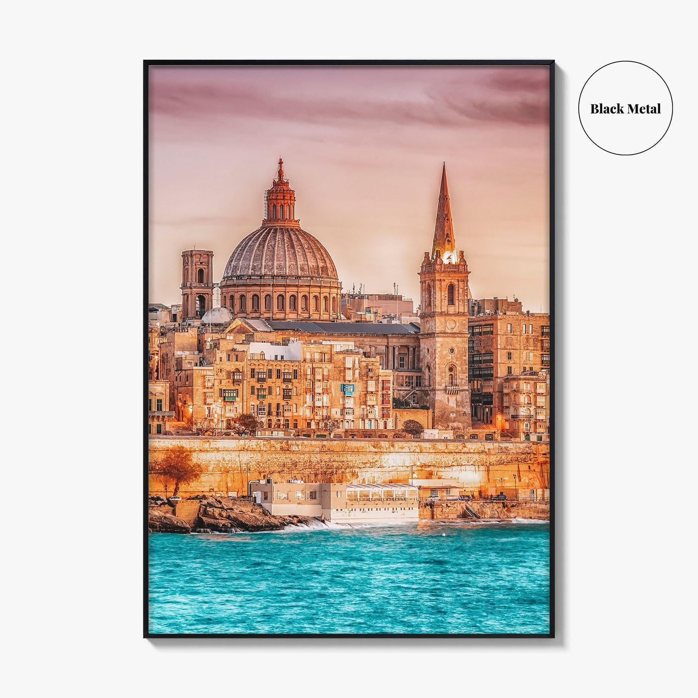 Valletta Malta Skyline Fine Art Photo Print, Marsamxett Harbour, Wall Decor Poster