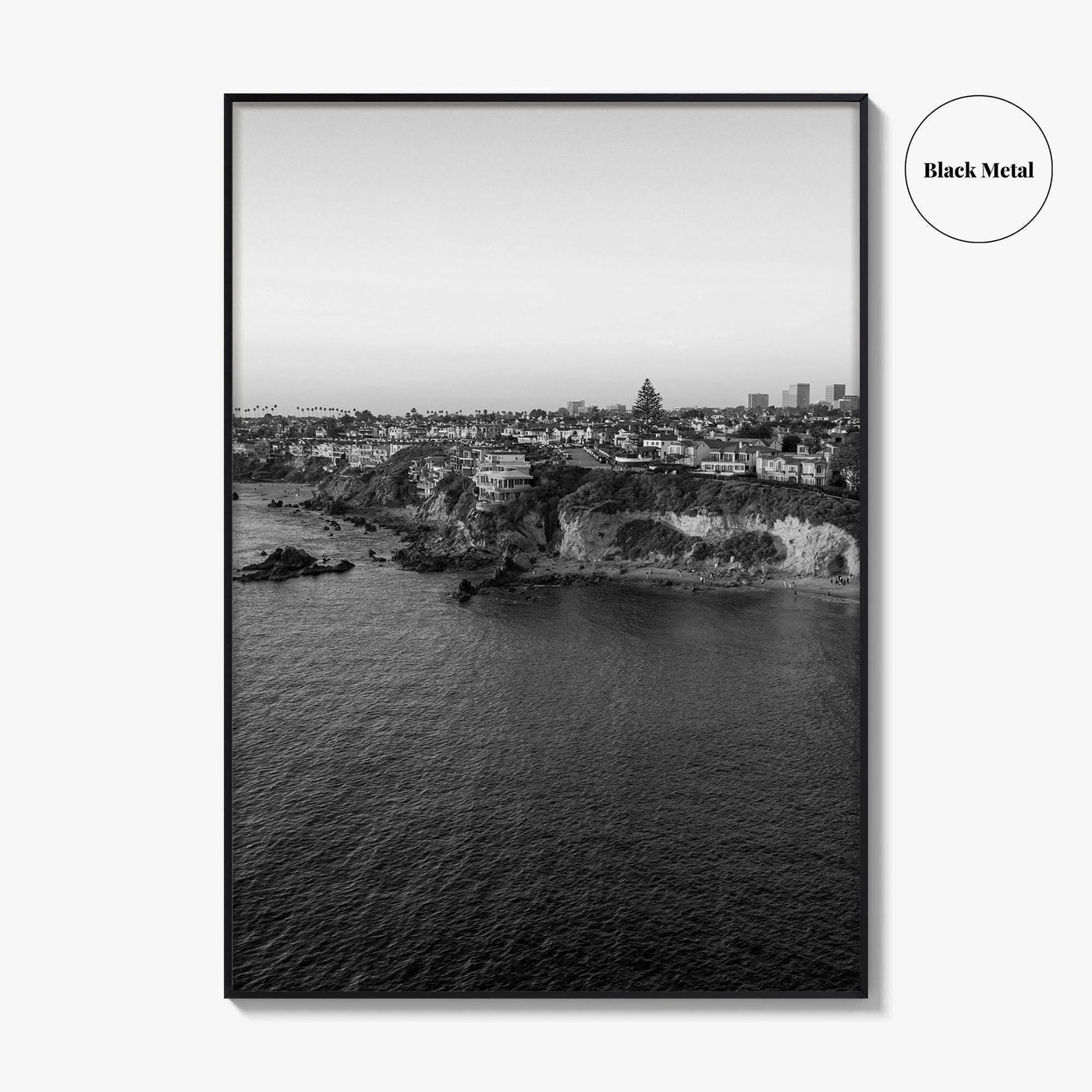 Newport Beach Black and White Fine Art Photo Print, Corona Del Mar California Poster