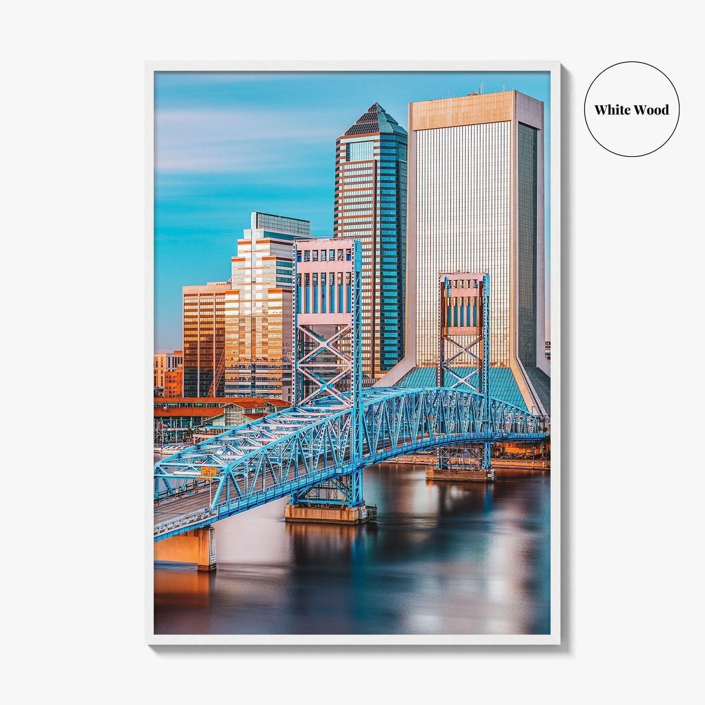 Jacksonville Skyline Fine Art Photo Print, Florida Downtown, USA Wall Decor Poster