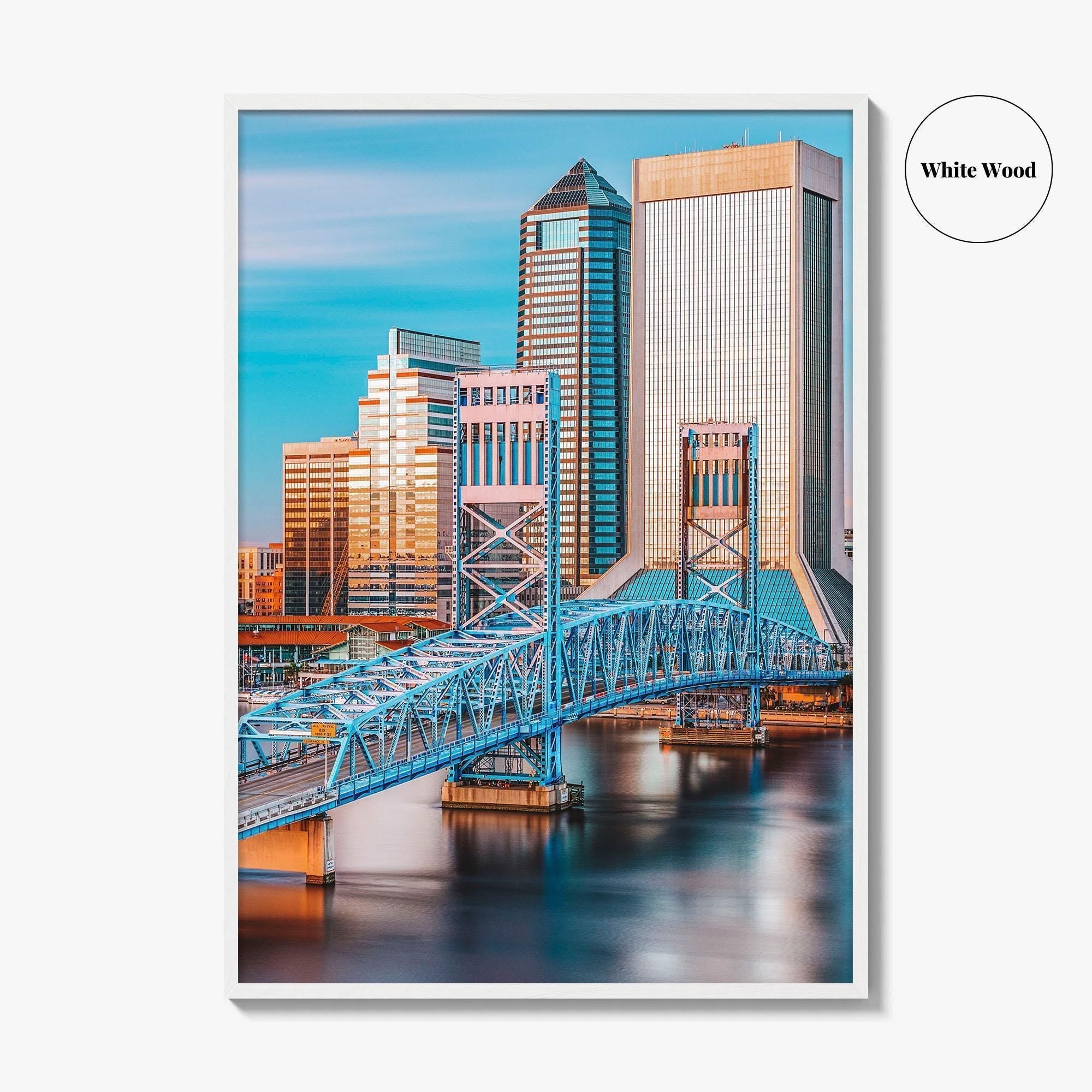 Jacksonville Skyline Fine Art Photo Print, Florida Downtown, USA Wall Decor Poster