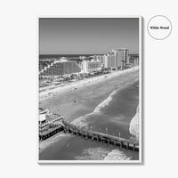 Daytona Beach Black and White Fine Art Photo Print, Florida USA Wall Poster