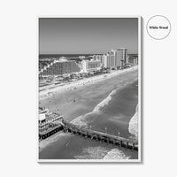 Daytona Beach Black and White Fine Art Photo Print, Florida USA Wall Poster