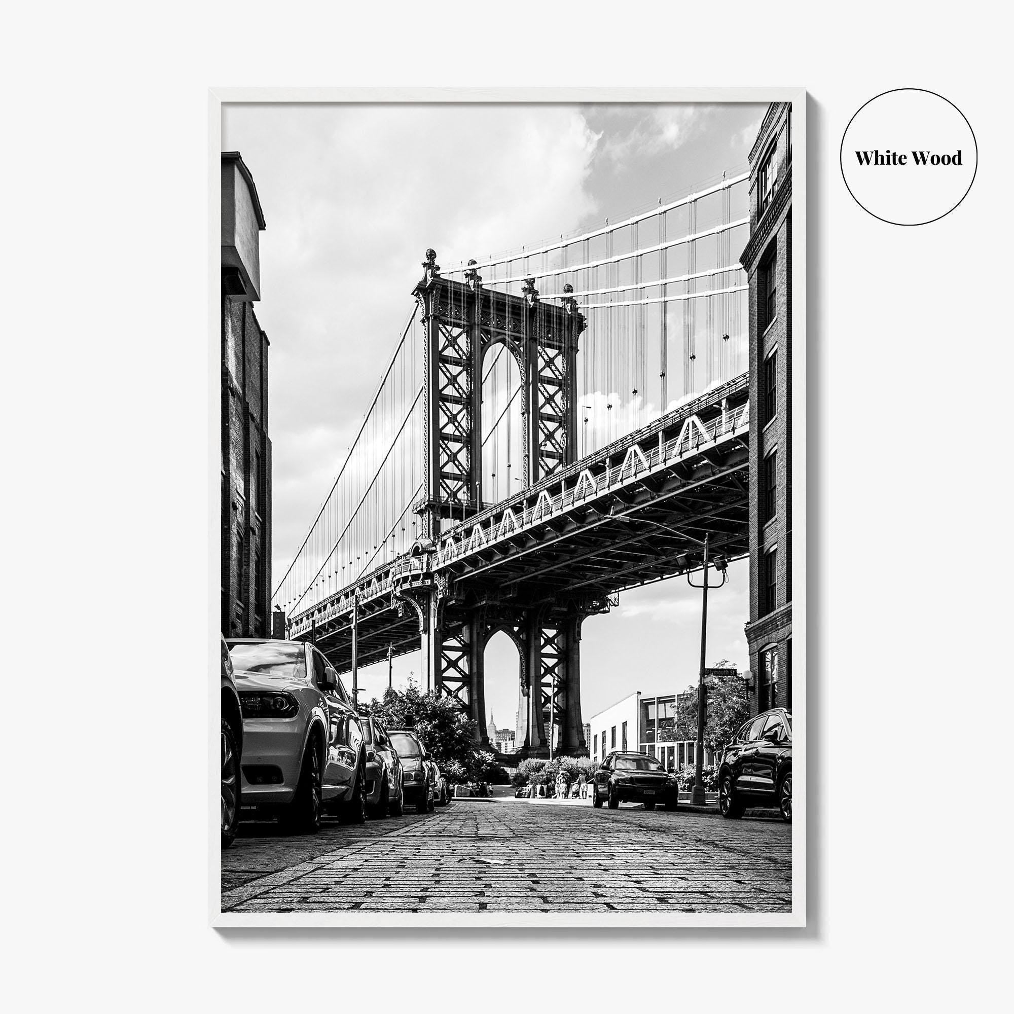 DUMBO Black and White Fine Art Photo Print, Manhattan Bridge New York City Poster