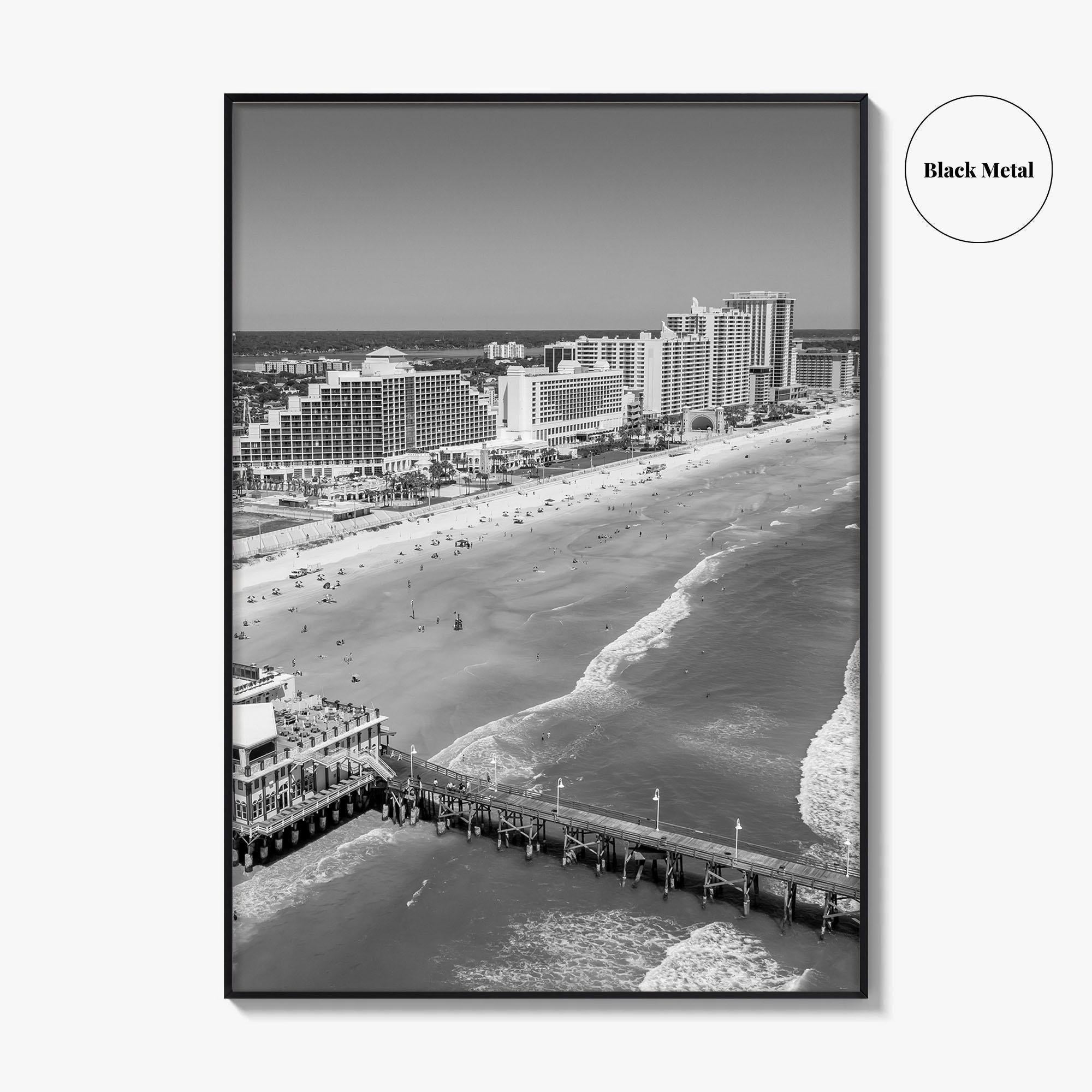 Daytona Beach Black and White Fine Art Photo Print, Florida USA Wall Poster