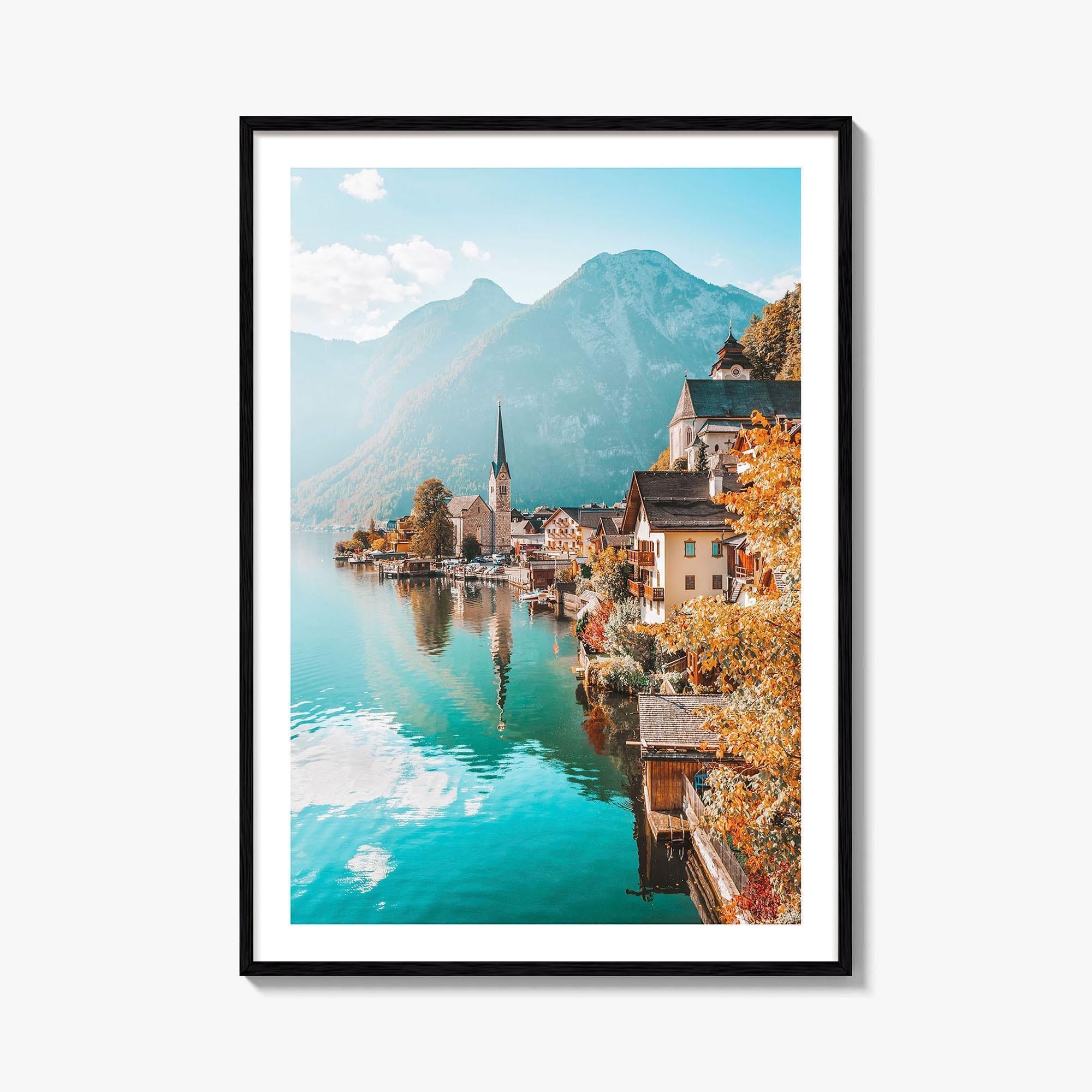 Hallstatt Fine Art Photo Print, Austria, Austrian Alps, Autumn Landscape Poster, Wall Decor