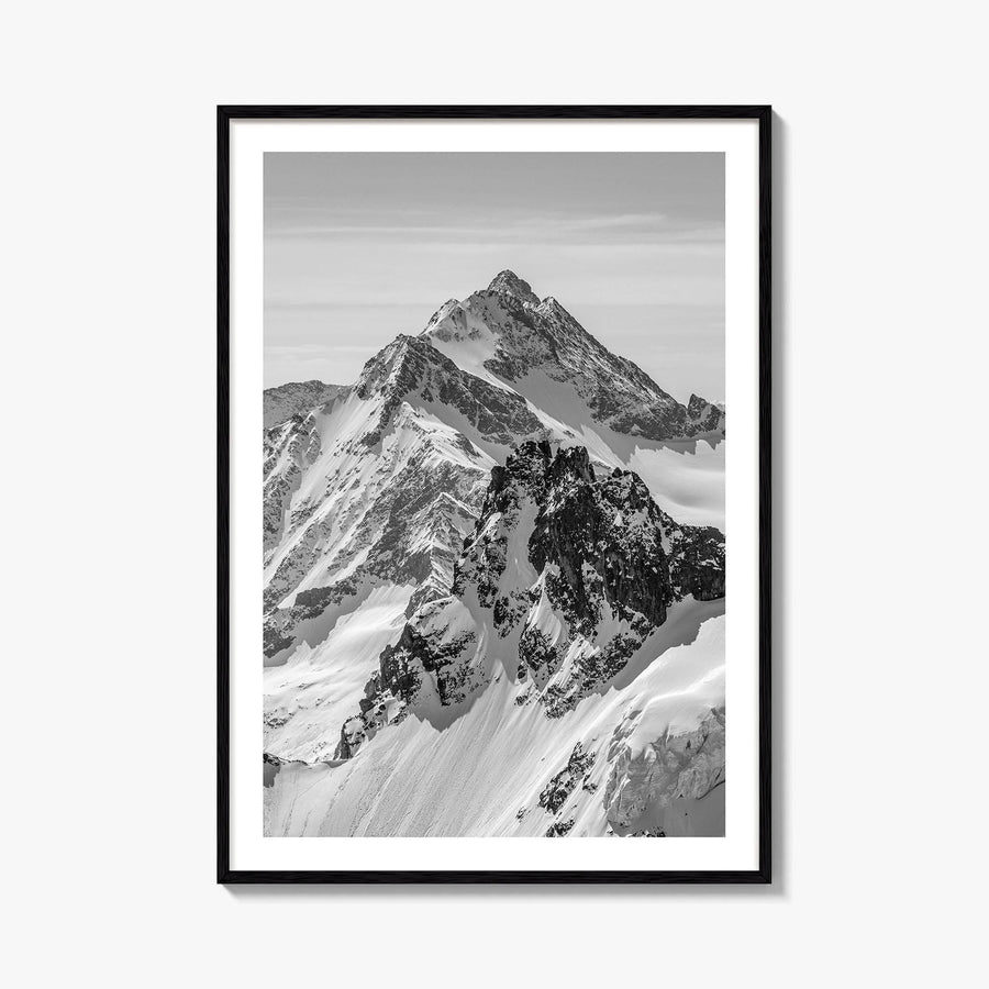 Switzerland Black and White Fine Art Photo Print, Mount Titlis, Engelberg, Swiss Alps, Panoramic