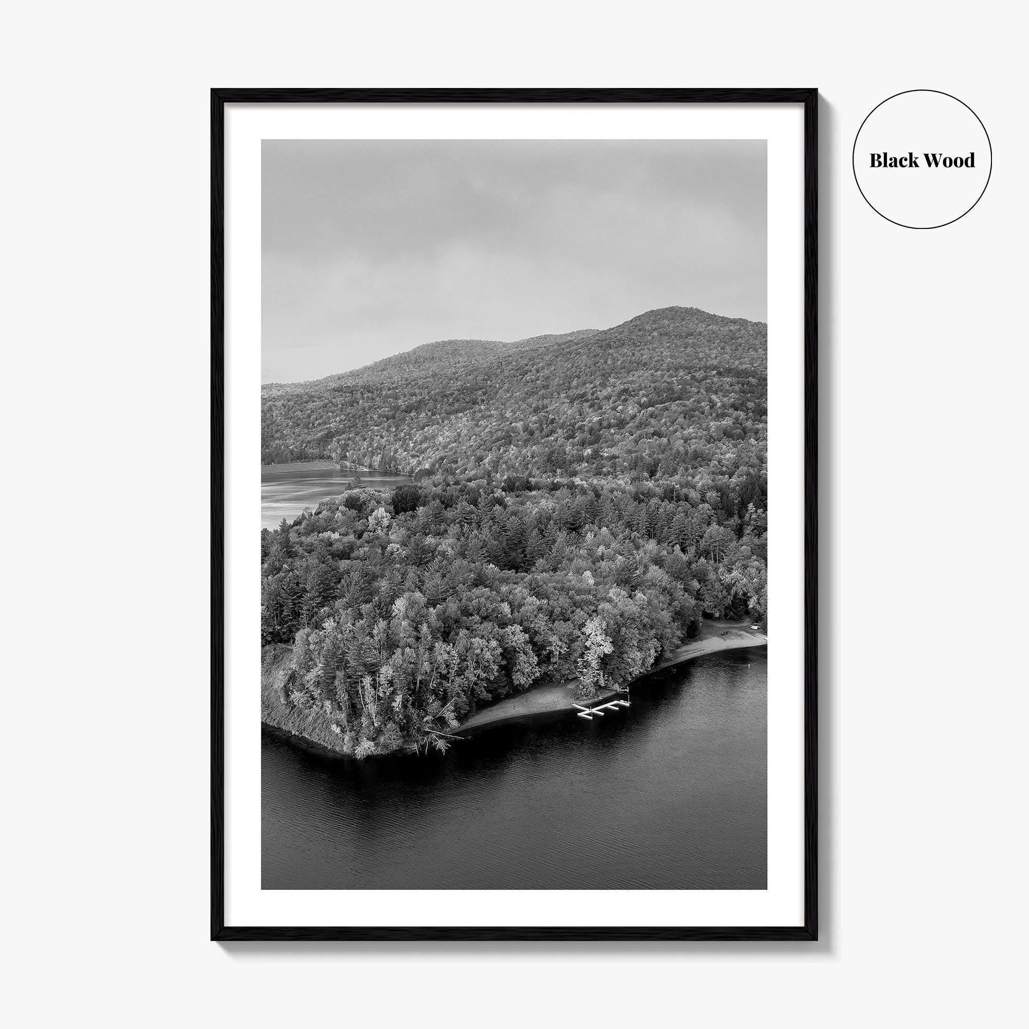 Waterbury Reservoir Black and White Fine Art Photo Print, Vermont Poster