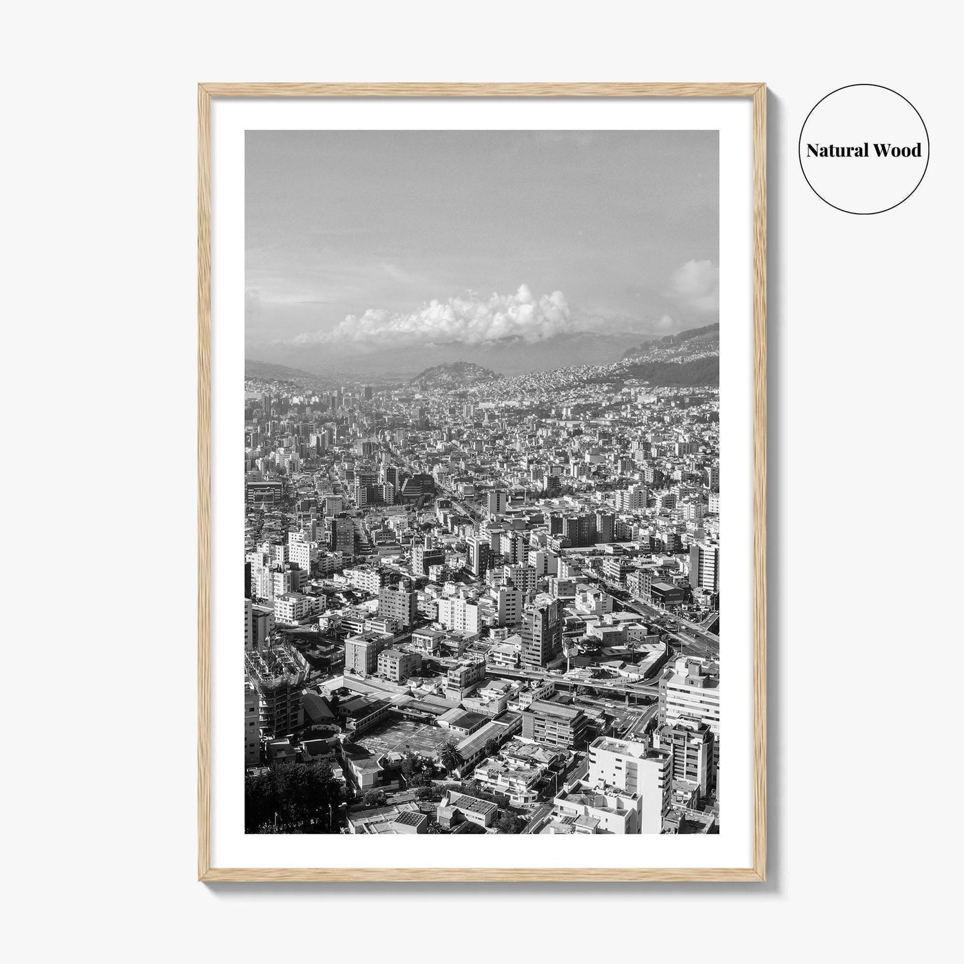 Quito Skyline Black and White Fine Art Photo Print, Ecuador, City Poster, Wall Decor