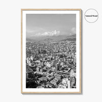 Quito Skyline Black and White Fine Art Photo Print, Ecuador, City Poster, Wall Decor