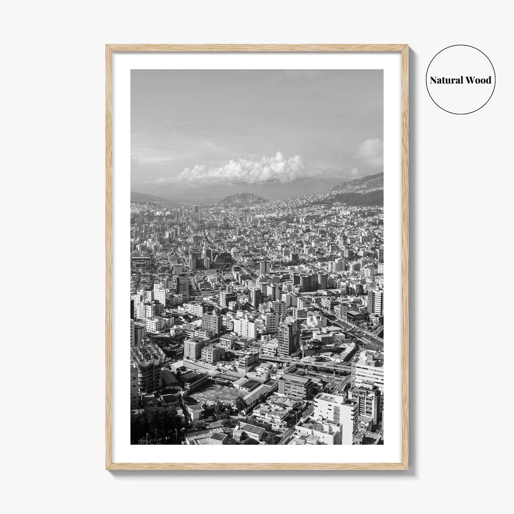 Quito Skyline Black and White Fine Art Photo Print, Ecuador, City Poster, Wall Decor