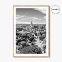Madison Skyline Black and White Fine Art Photo Print, Wisconsin State Capitol, USA Poster