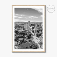 Madison Skyline Black and White Fine Art Photo Print, Wisconsin State Capitol, USA Poster