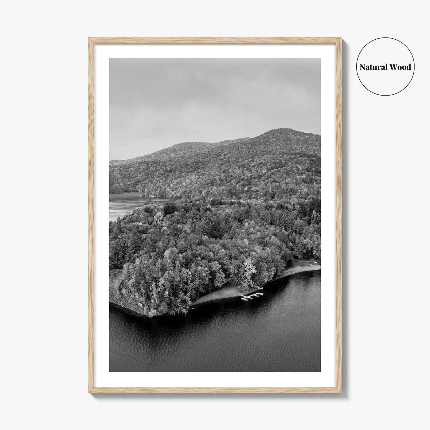Waterbury Reservoir Black and White Fine Art Photo Print, Vermont Poster