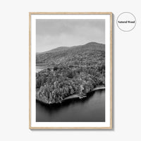 Waterbury Reservoir Black and White Fine Art Photo Print, Vermont Poster