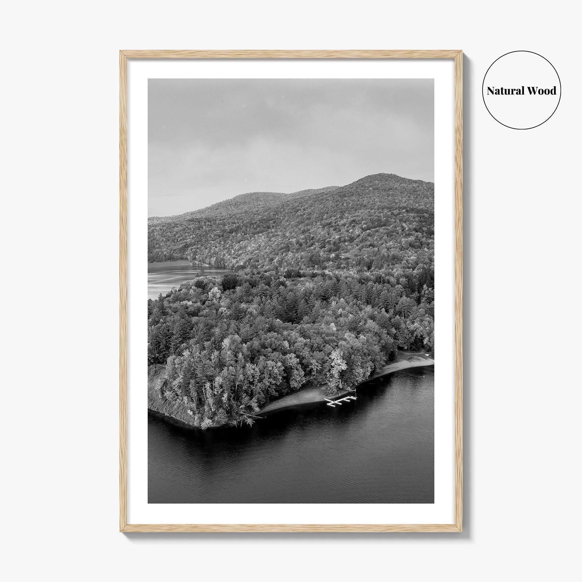 Waterbury Reservoir Black and White Fine Art Photo Print, Vermont Poster