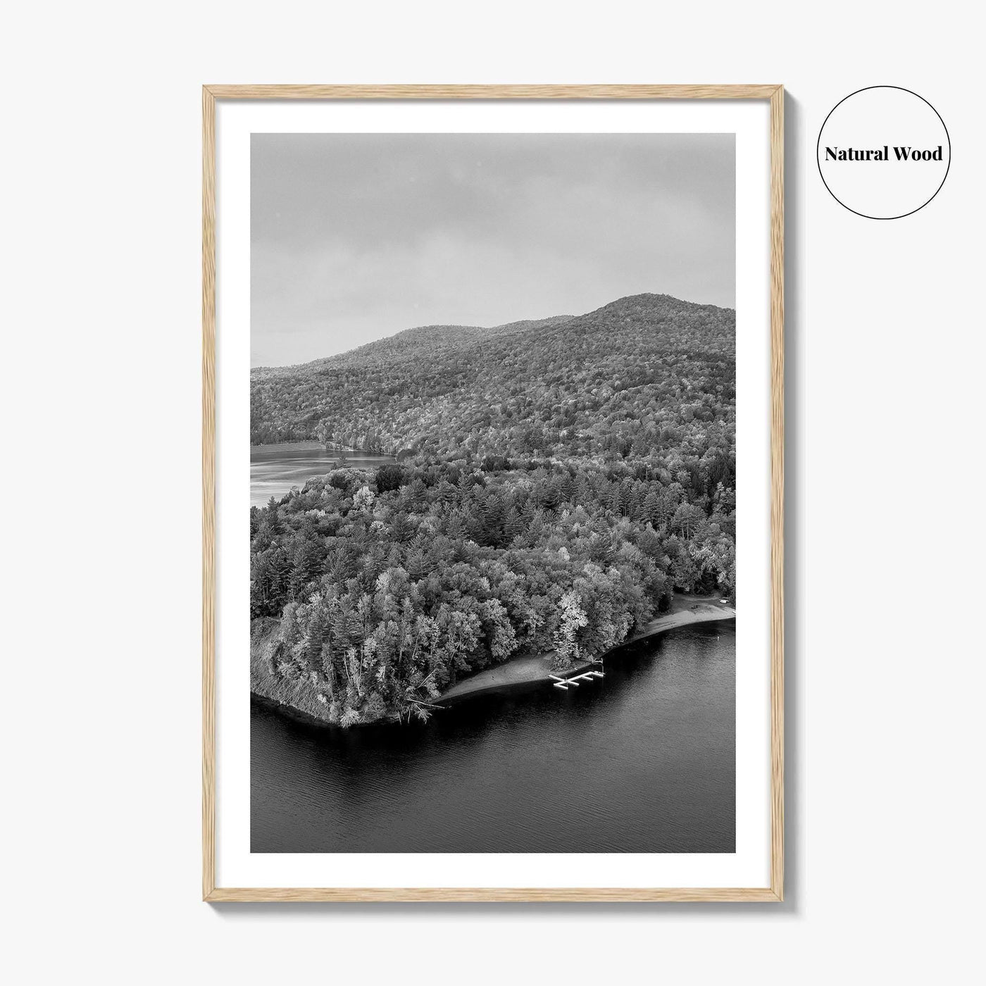 Waterbury Reservoir Black and White Fine Art Photo Print, Vermont Poster