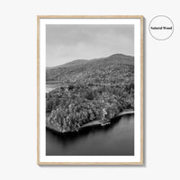 Waterbury Reservoir Black and White Fine Art Photo Print, Vermont Poster