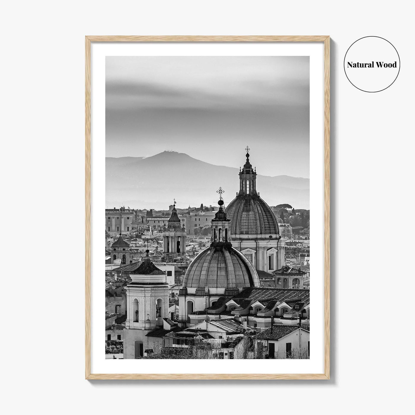 Rome Black and White Fine Art Photo Print, Castel Sant'Angelo Vatican Italy Poster