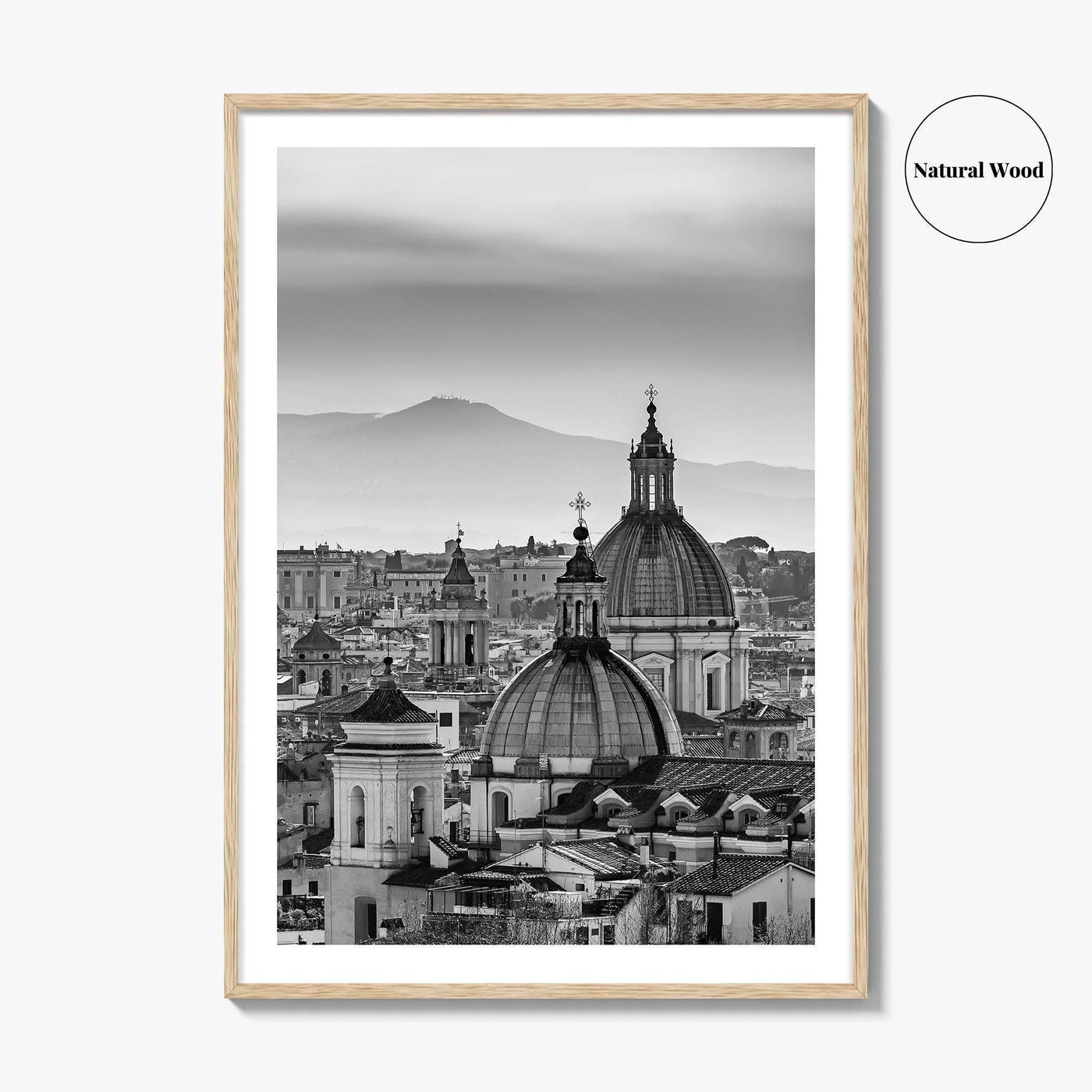 Rome Black and White Fine Art Photo Print, Castel Sant'Angelo Vatican Italy Poster