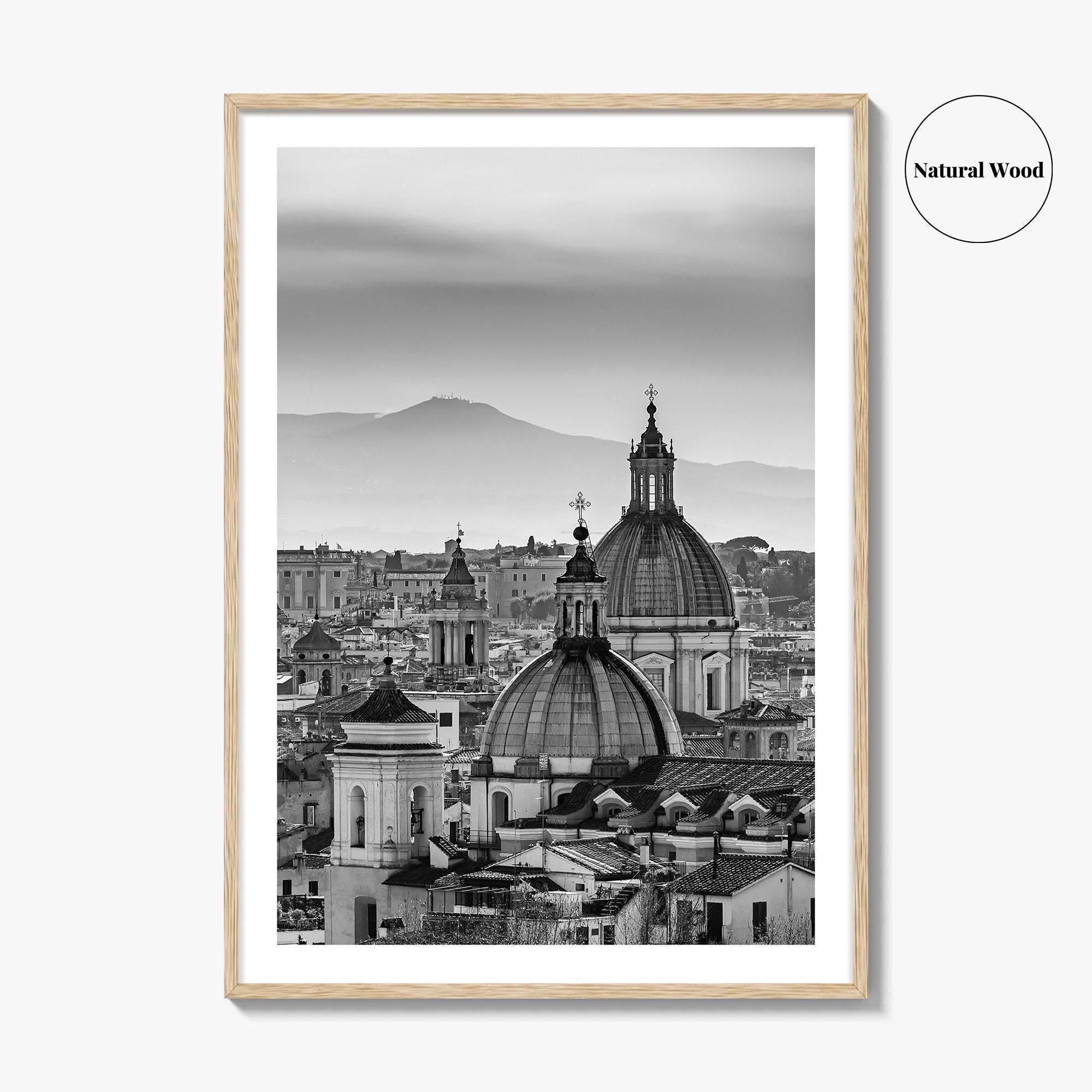 Rome Black and White Fine Art Photo Print, Castel Sant'Angelo Vatican Italy Poster