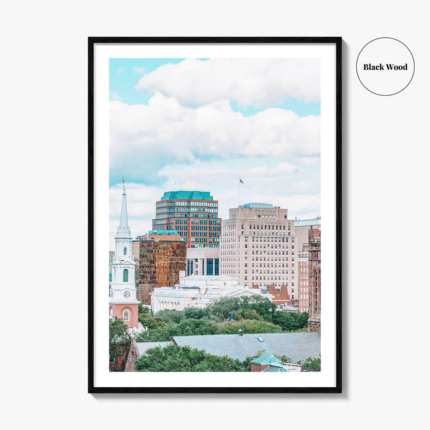 New Haven Skyline Fine Art Photo Print, Connecticut, CT USA Wall Decor Poster