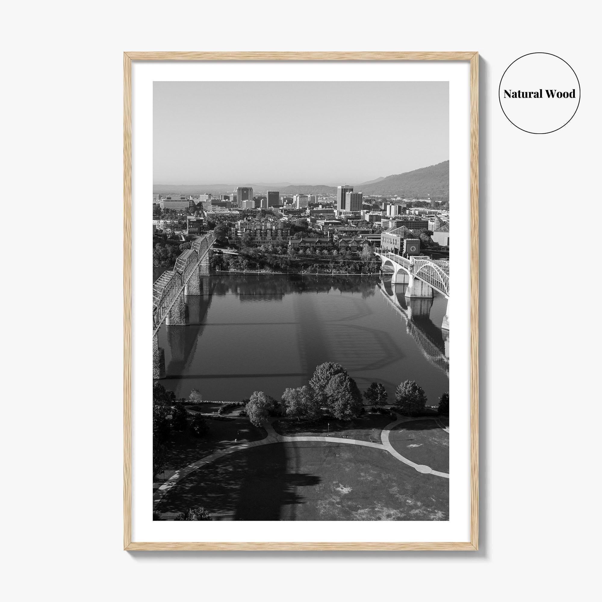 Chattanooga Black and White Fine Art Photo Print, Tennessee, Walking Market Street Bridges