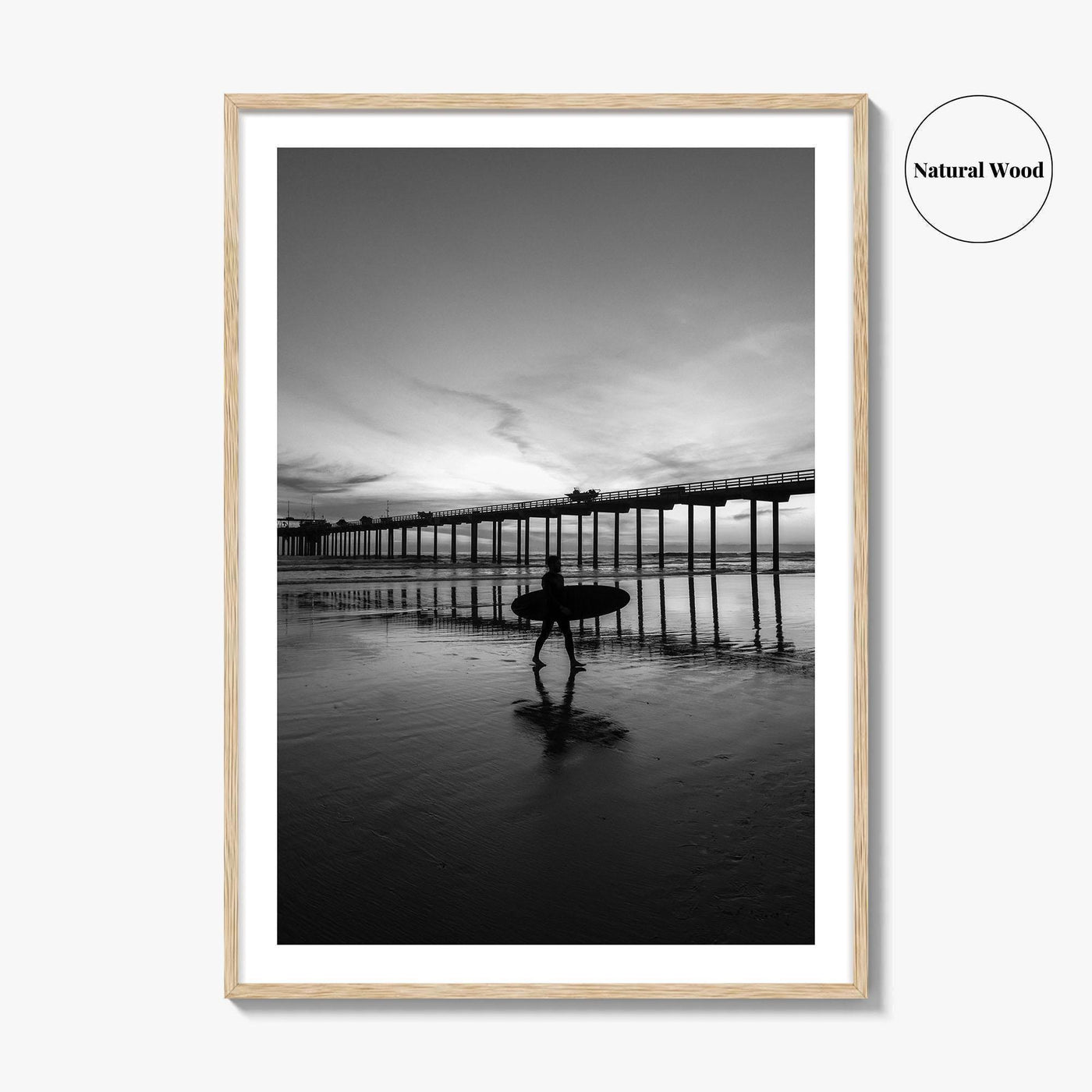 Carlsbad Black and White Fine Art Photo Print, San Diego California Poster