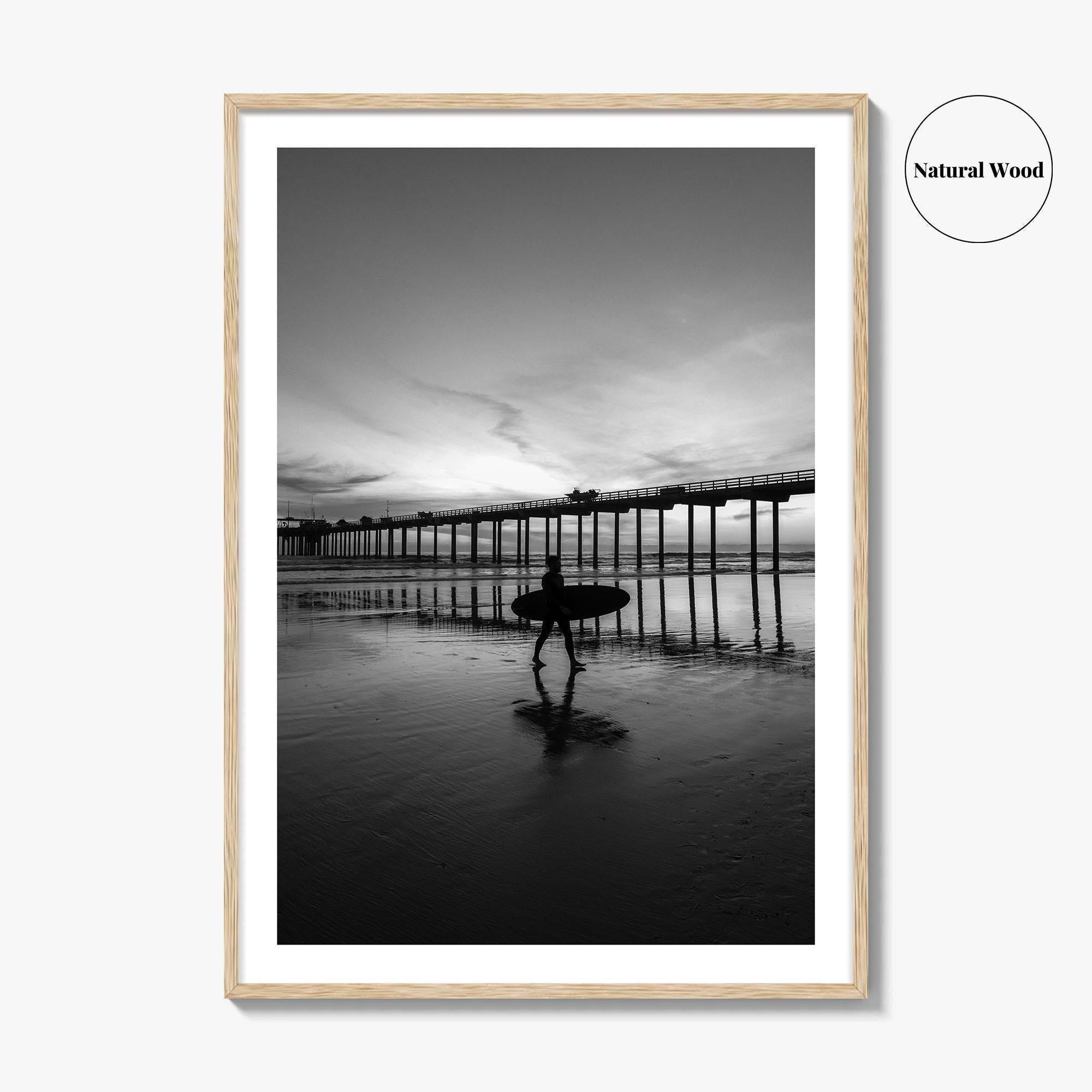 Carlsbad Black and White Fine Art Photo Print, San Diego California Poster