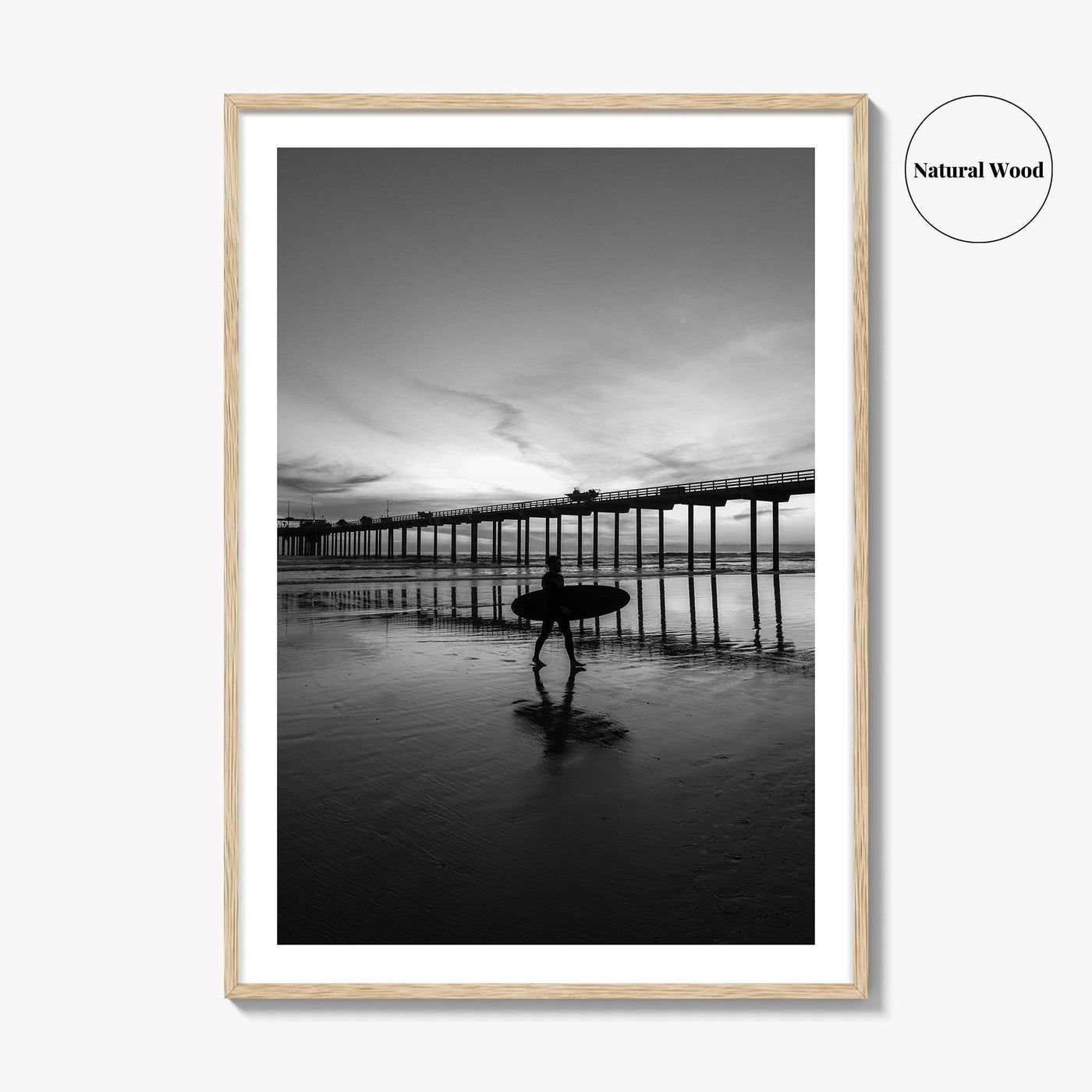Carlsbad Black and White Fine Art Photo Print, San Diego California Poster