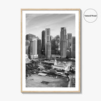 Singapore Black and White Fine Art Photo Print, Marina Bay, Singapore Poster
