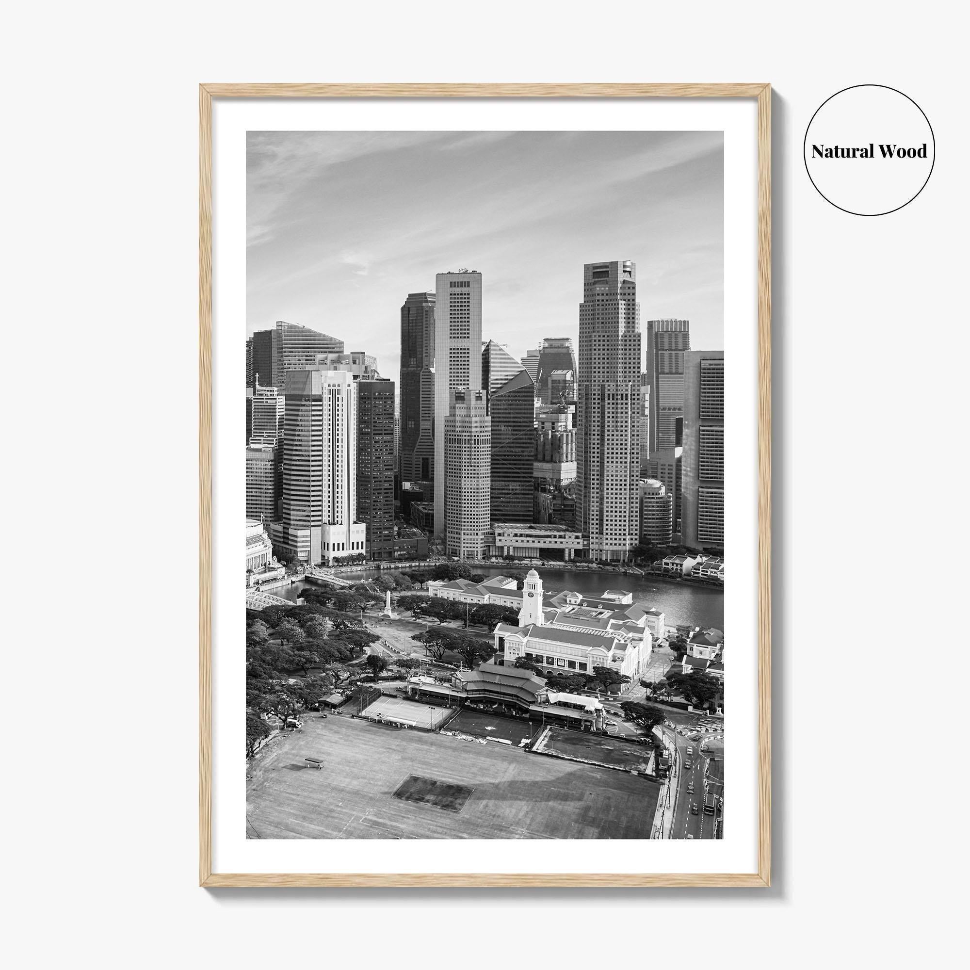Singapore Black and White Fine Art Photo Print, Marina Bay, Singapore Poster