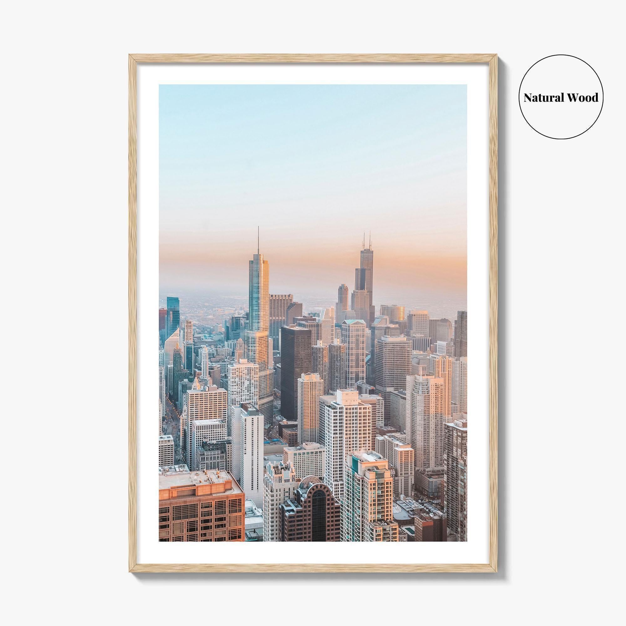 Chicago Skyline Fine Art Photo Print, Downtown Wall Art Poster, Illinois USA