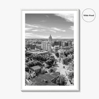 Madison Skyline Black and White Fine Art Photo Print, Wisconsin State Capitol, USA Poster