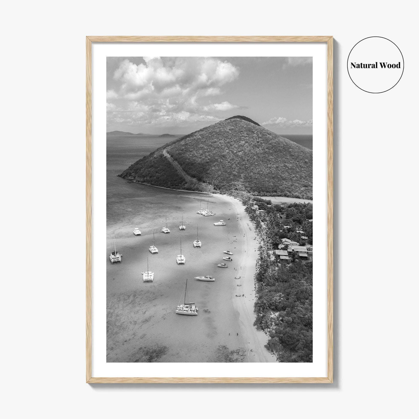 British Virgin Islands Black and White Fine Art Photo Print, Caribbean Poster