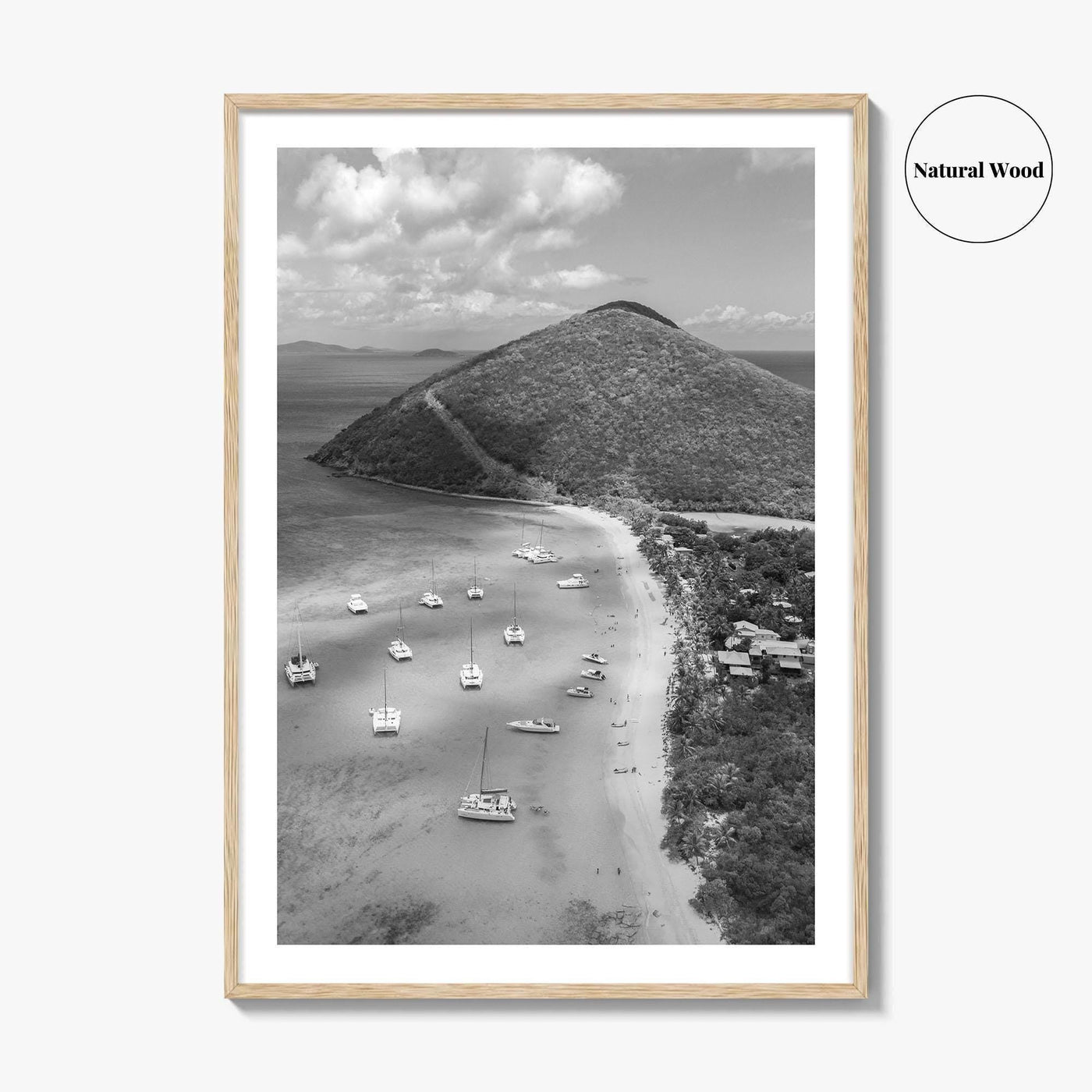 British Virgin Islands Black and White Fine Art Photo Print, Caribbean Poster