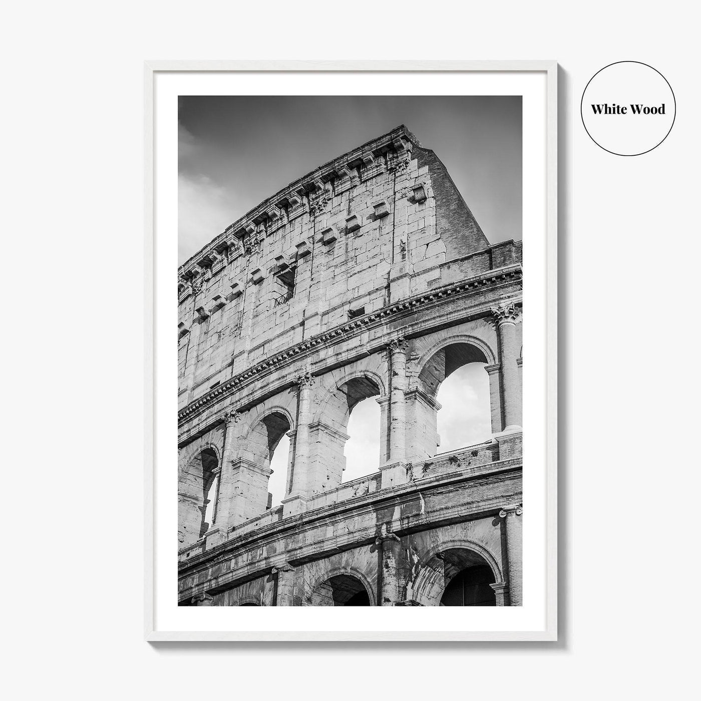 Rome Black and White Fine Art Photo Print, Colosseum Italy, Roma, Wall Decor Poster