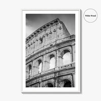Rome Black and White Fine Art Photo Print, Colosseum Italy, Roma, Wall Decor Poster