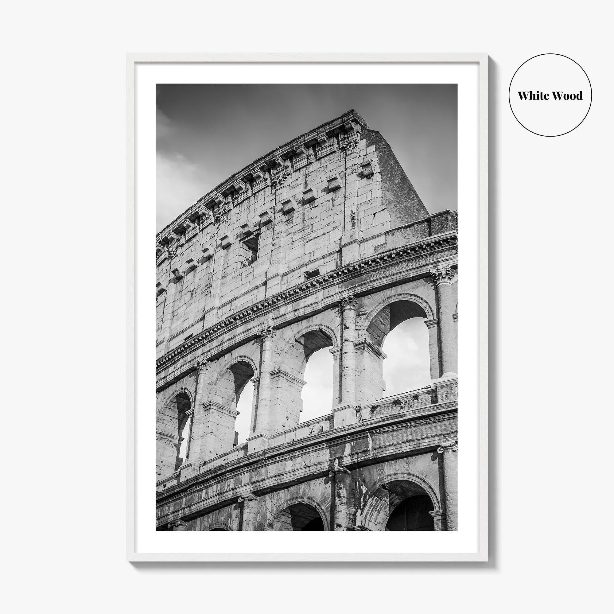 Rome Black and White Fine Art Photo Print, Colosseum Italy, Roma, Wall Decor Poster