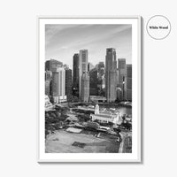 Singapore Black and White Fine Art Photo Print, Marina Bay, Singapore Poster