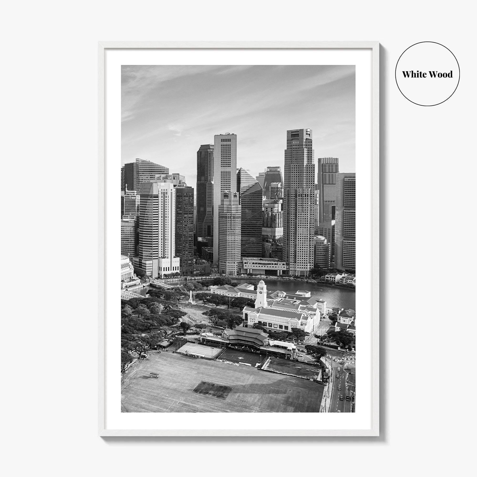 Singapore Black and White Fine Art Photo Print, Marina Bay, Singapore Poster