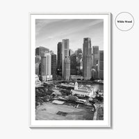 Singapore Black and White Fine Art Photo Print, Marina Bay, Singapore Poster