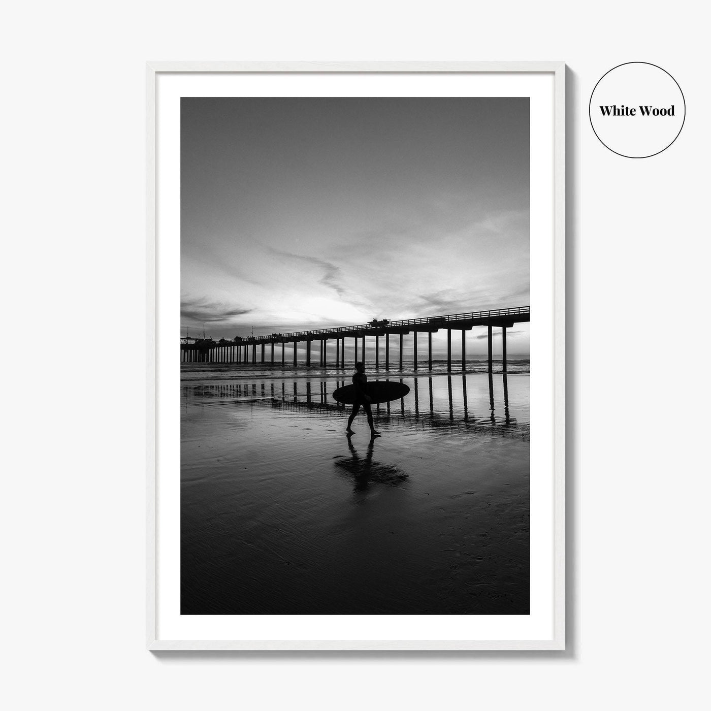 Carlsbad Black and White Fine Art Photo Print, San Diego California Poster